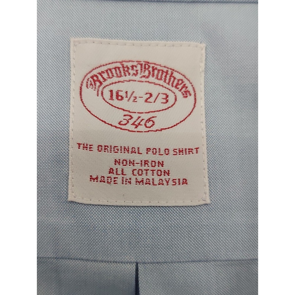 Lot 2 Brooks Brothers Shirt Mens 16.5 2/3 Blue Check Button Down Long Sleeve - Picture 11 of 13